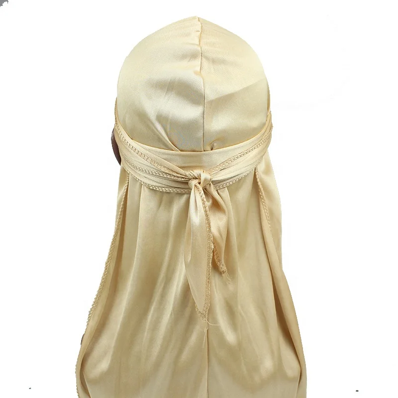Solid satin durags Silk Polyester Shinning split color durag custom designer printing durag