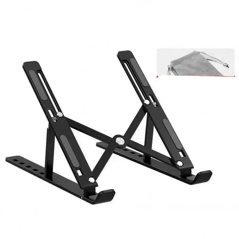Folding Height Adjustable Aluminum Alloy  Pc Laptop Stand Use For Used Refurbished Laptop Portable Ergonomic Lap Desktop
