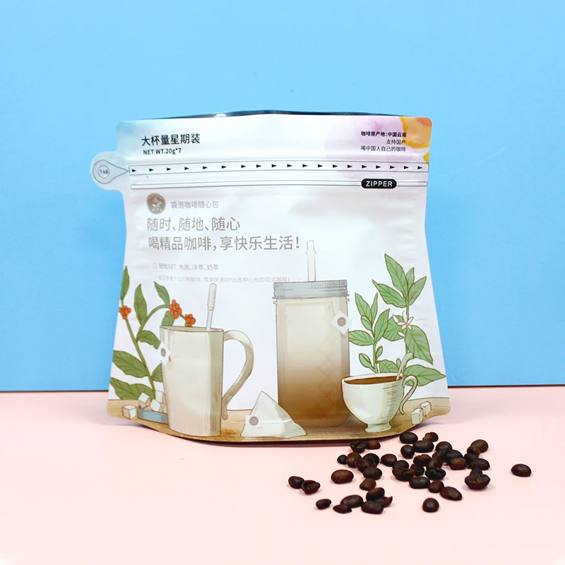 High Quality Printed 250g 500g Custom Eight Side Seal Coffee Pouch Coffee Packaging Bags Coffee Bags With Valve And Zipper