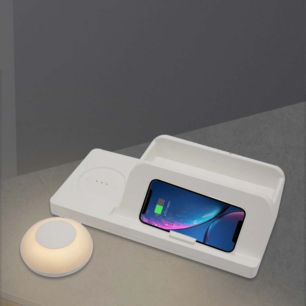 New Design Touch Sensor Bedside Wireless Charging Table Led Night Light Lamp With Usb Port For Phone