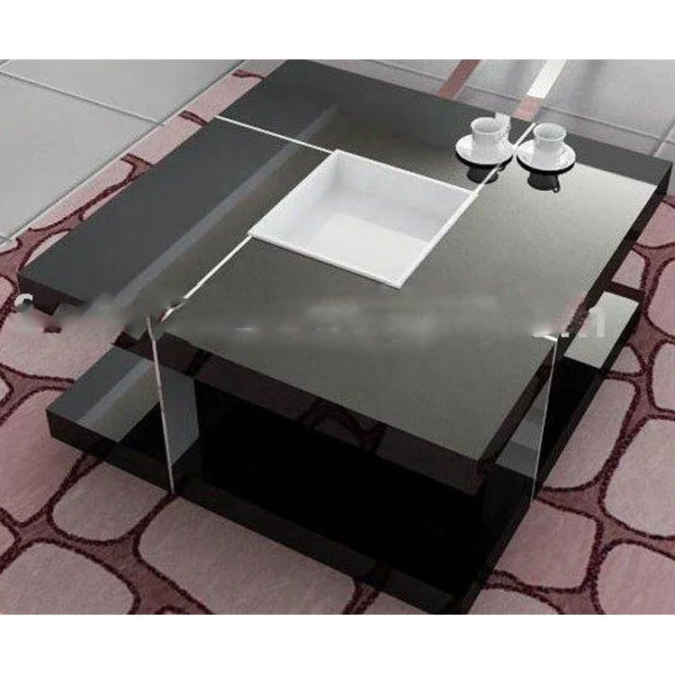 887E Дешевый Качественный Современный многофункциональный деревянный журнальный столик в черно-белом цвете