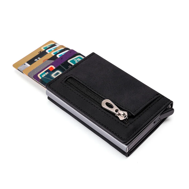 Ready Stock Minimalist PU Leather Men RFID Blocking Wallet Designers Label Men  Pop Up Smart Wallet