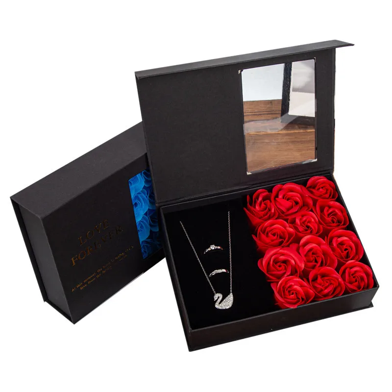 2023 A1 Necklace Ring Jewelry Box Packaging Gift Rose In Box Gift Lip Stick Gift Rose Flower Valentines Day Boxes