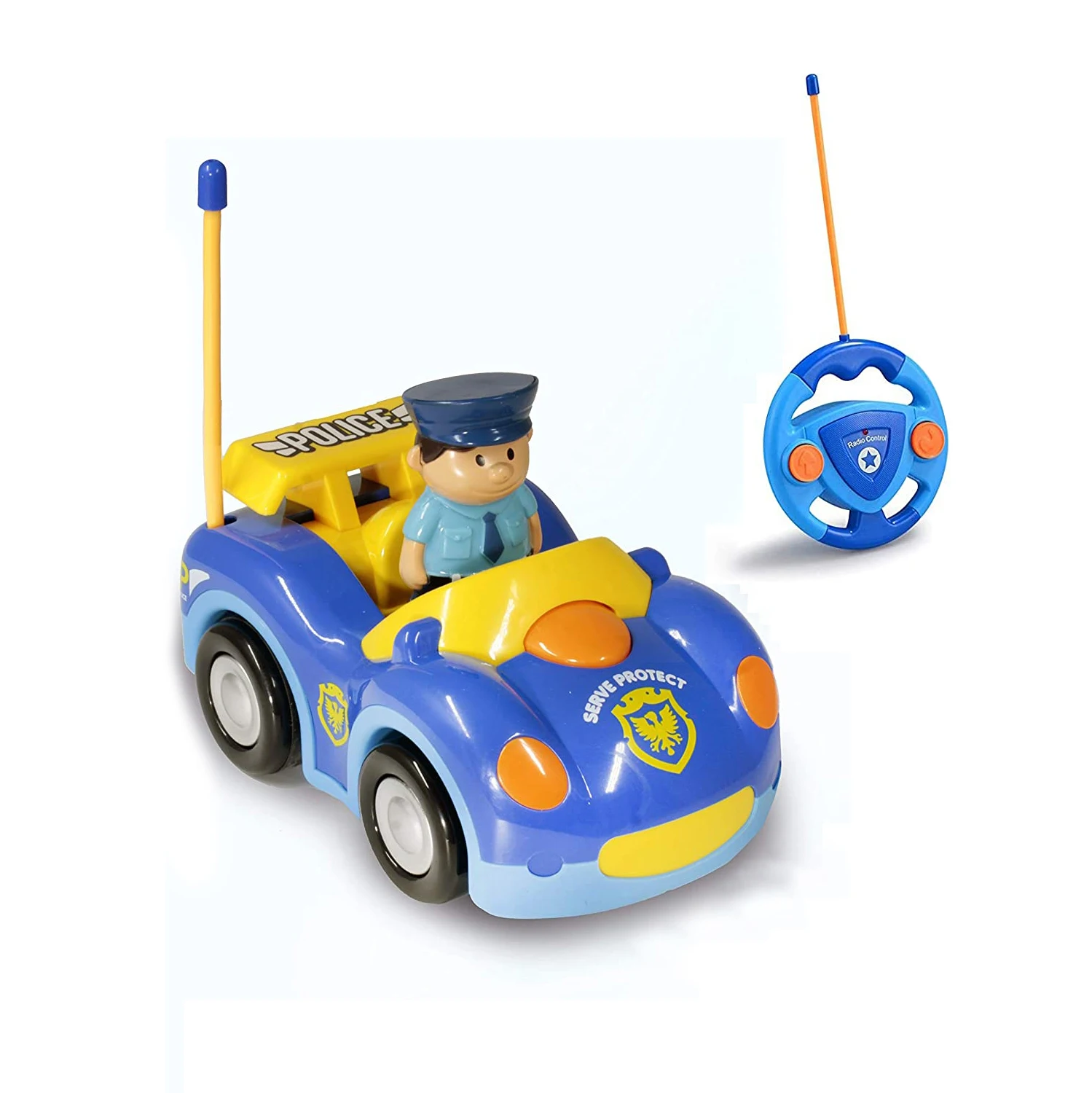 Cartoon Remote Control Race Car and Police Car - Unique Beginner RC Toys for Toddlers and Kids