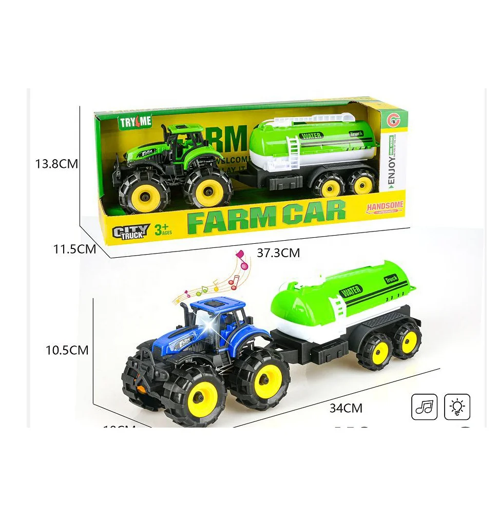CHILDREN PLASTIC TOYS VEHICLE FRICTION FARMER TRUCK WITH LIGHT AND SOUND FOR SALE