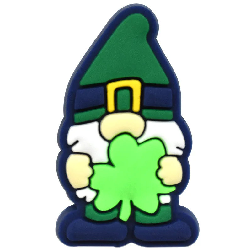 Hot Selling PVC Soft Rubber Halloween Decorations St. Patrick Clog Charms Shoe Accessories Fit Clog Charm Xmas