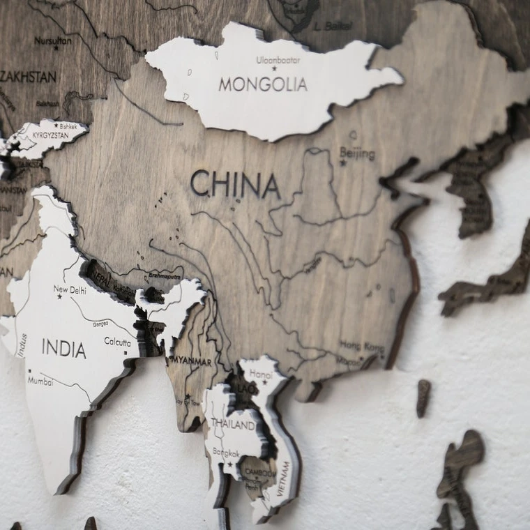 Rustic Home Decor World Map Travel Map Housewarming Gift Wood World Map