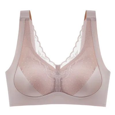 Western 2021 New No Steel Ring Bra Thin Breathable Gathered Sports Bra  Latex Seamless Sleep Women Underwear