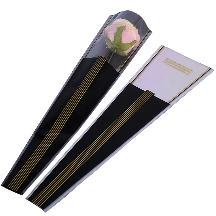 Flower Sleeves Scrub Colored Bopp Flower Sleeve Single Rose Transparent Flower Sleeve