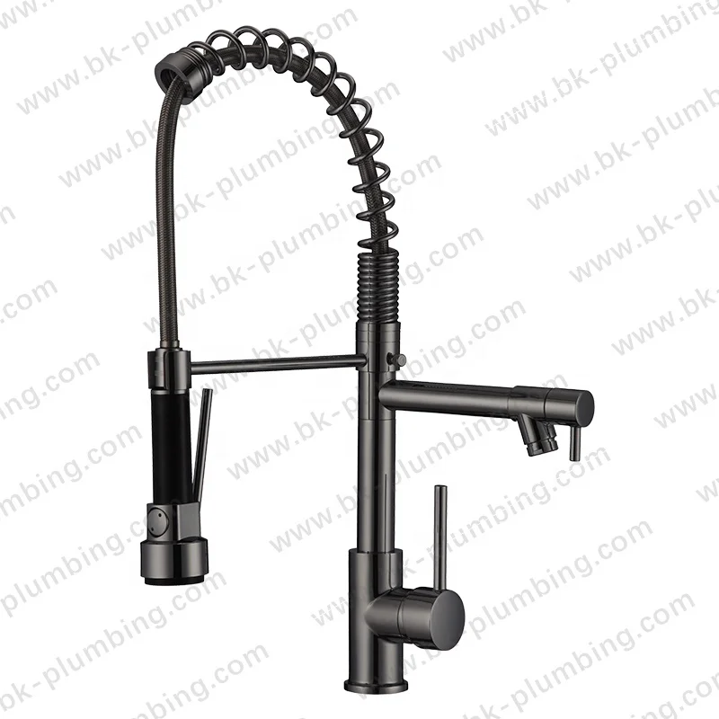 Кухонный Смеситель Grifo Cocina Monomando De double Salida Con Rociador Cuello Flexible Popular ORB Oil Rubbed