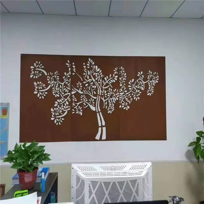 Corten steel villas rusty metal gates and Corten gates fence Outdoor privacy corten steel screen