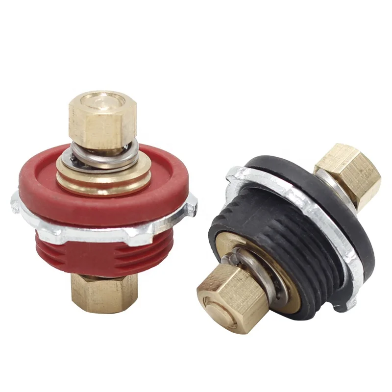 Car Thru Panel Battery Terminal Connector 3/8' Studs Red M10 250A Battery Charger Post