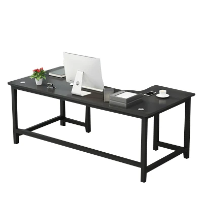Black custom steel wood corner computer desk modern double Corner desk office furniture