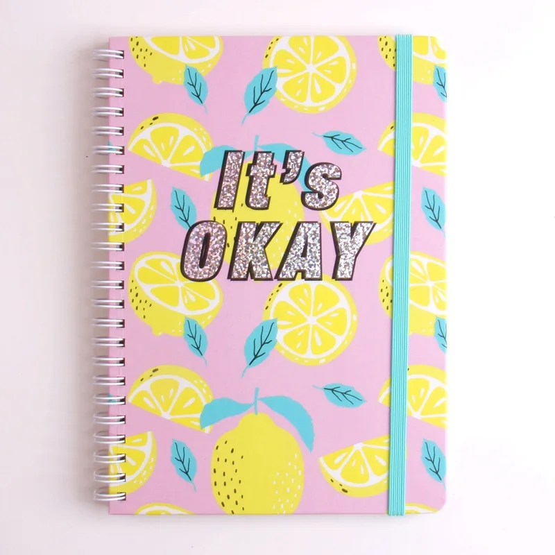 New Style hardcover study office supplies beautiful cute spiral notebook journal