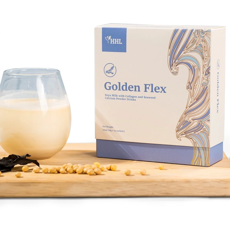 Premium Grade Golden Flex Botanical Beverage Soy Milk with Collagen and Seaweed Calcium Powder