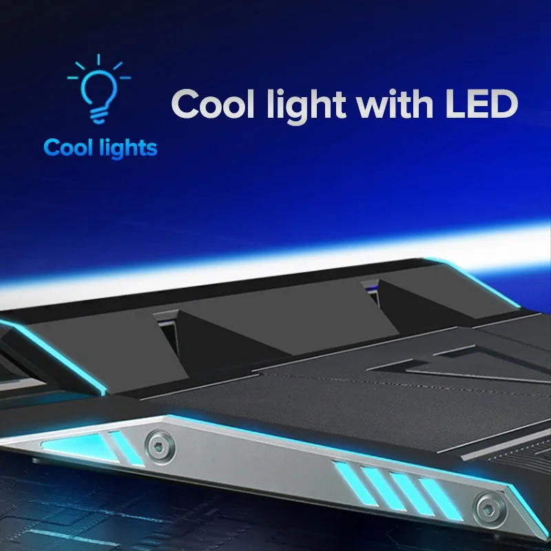 LLANO Portable Laptop Cooler LED 2 USB Ports 3000RPM Laptop Cooling Pad Notebook Stand Cooler Cooling Fan Base for 15 -17 inch