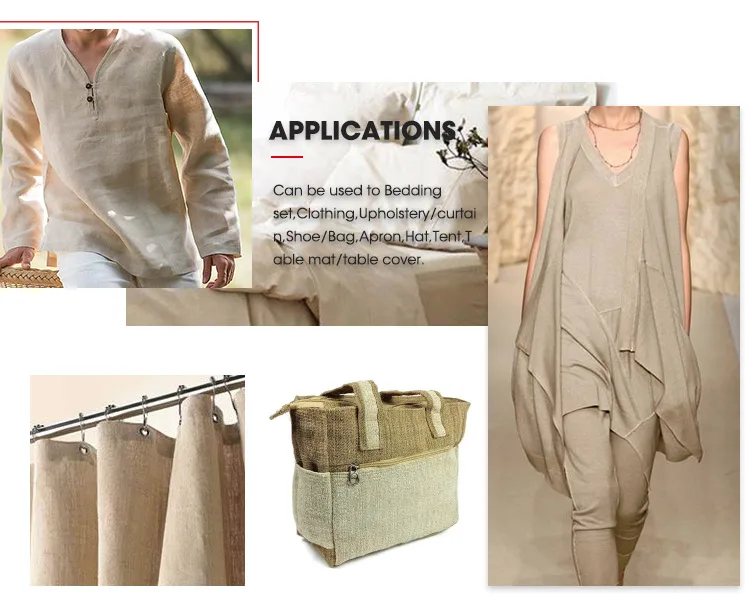 
Natural Organic 100% Hemp Canvas Fabric for garments hometextile 