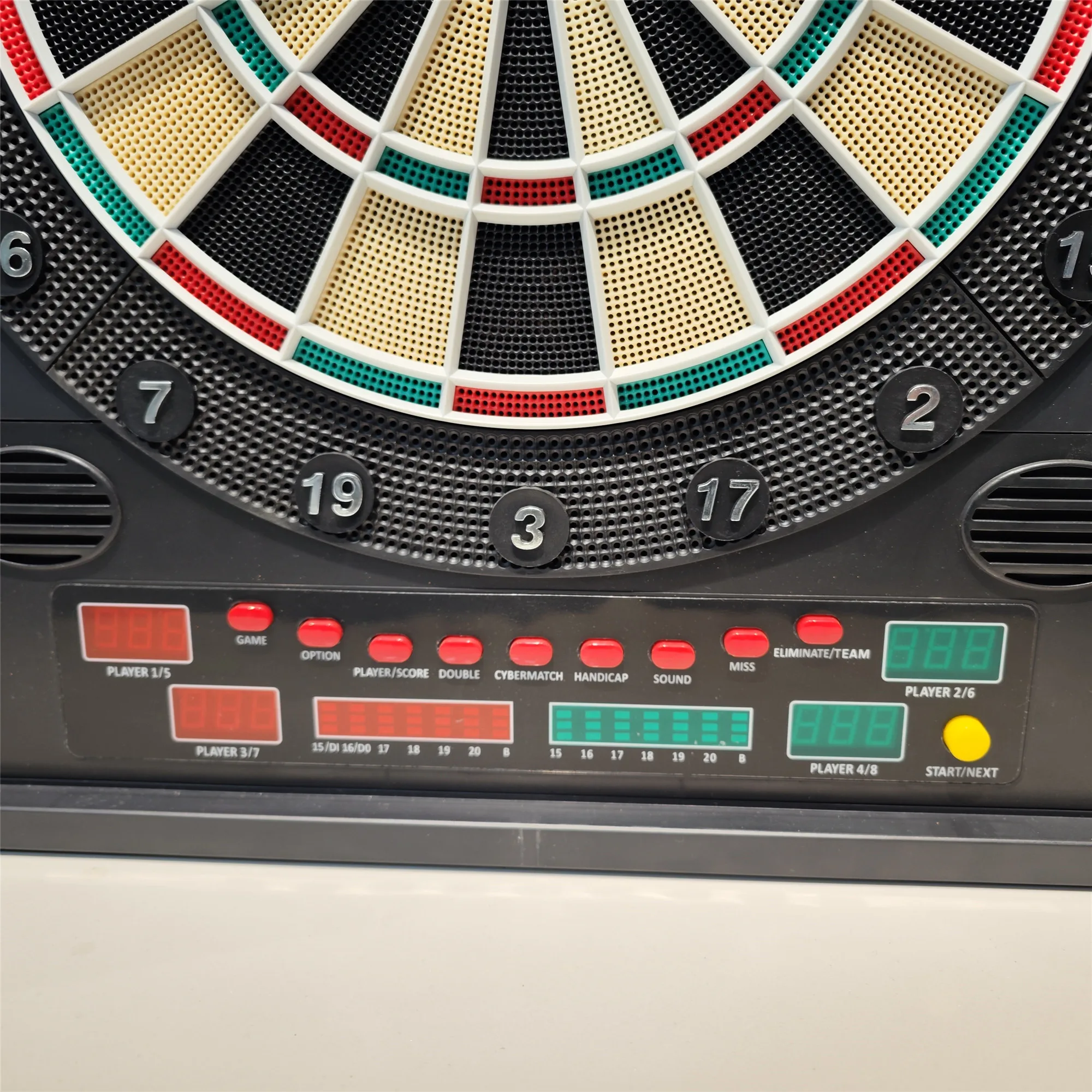Electronic Dartboard Cabinet with Soft Tip Darts Powered by Adapter