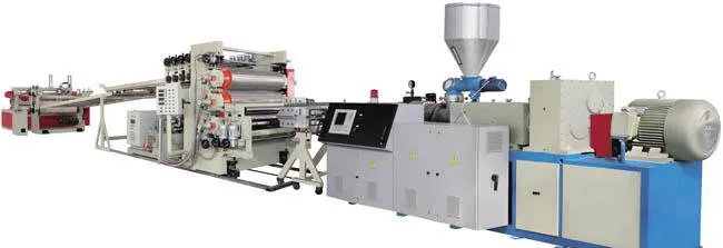 Plastic Sheet Extruder Machine Product line New 2021 Max Power Target Adjustable Sales Design Output Roller Press Weight Screw