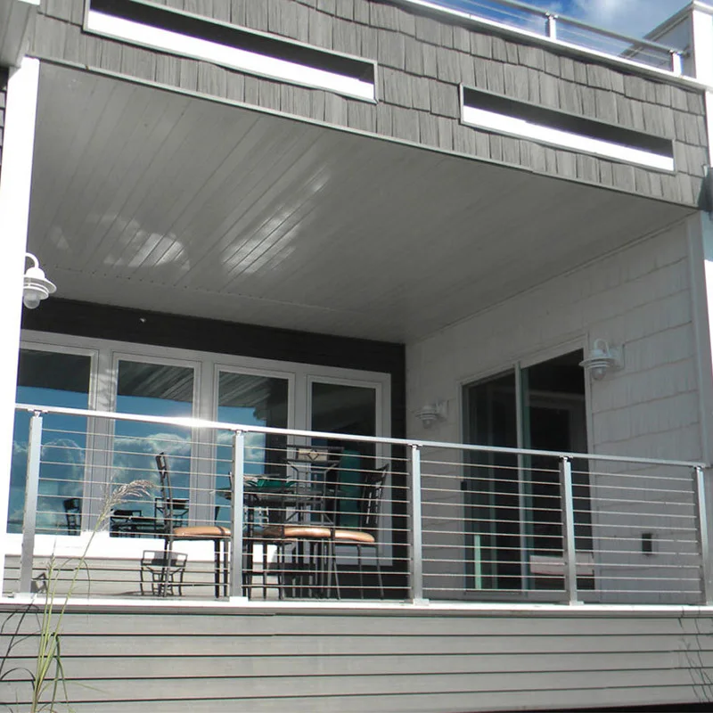 Manufacturer Customized 304 Stainless Steel Balcony Cable Handrail Balustrade Indoor Outdoor Aluminium Stair Wire Cable Railing