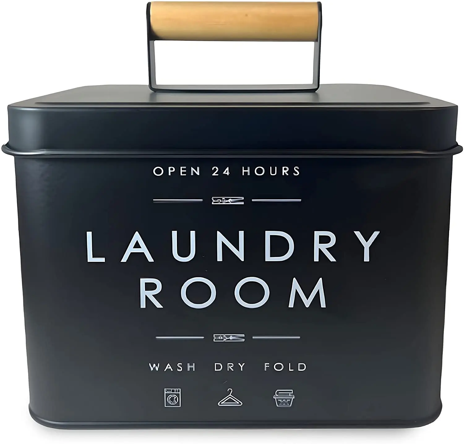 Органайзер для прачечной, хранение, деревянная ручка, Современная фермерская металлическая сушилка, Диспенсер листов, держатель, канистра