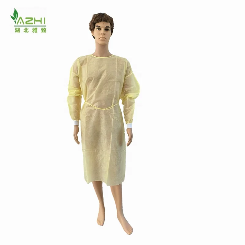 YAZHI Level 2 Disposable Non Sterile Gowns Isolation Suit Woman Clothes Sms Isolation Gown With knitted Cuff