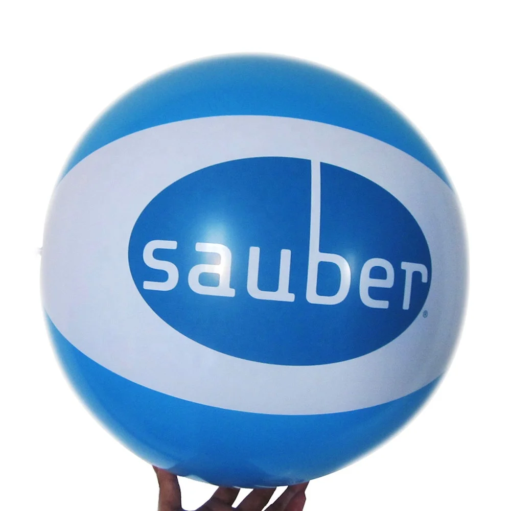 18 INCH White and Blue inflatable ball Logo Printing Blow up beach ball