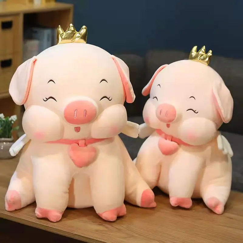 Wholesale Crown Angel Pig Plush Toys Cute Home Decoration Stuffed Animal Dolls