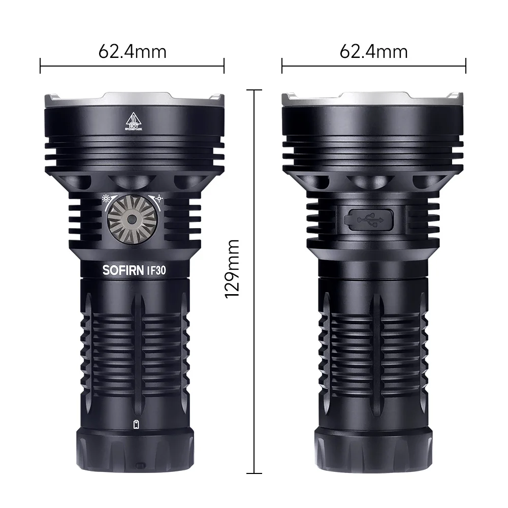 Супер яркий фонарик IF30 EDC 12000lm USB C перезаряжаемый свет портативный светодиодный с эксклюзивным поворотным переключателем