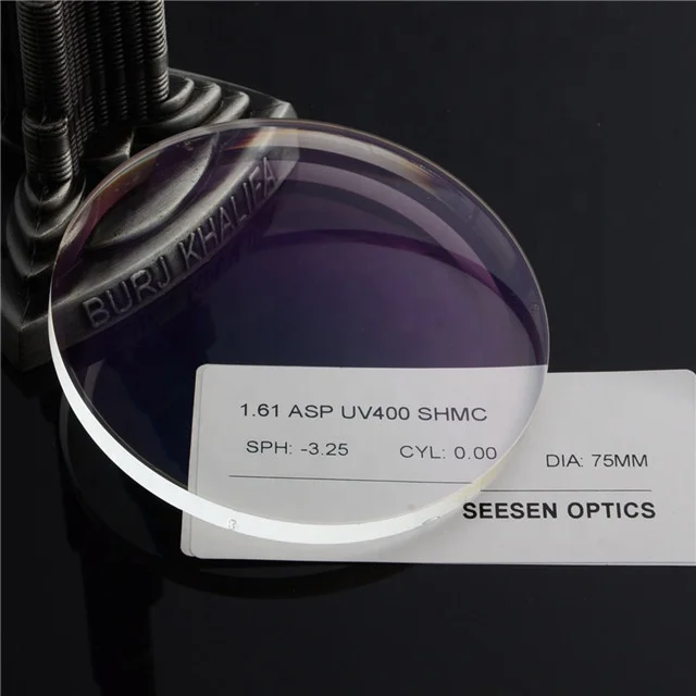 Производитель оптических линз 1 61 ASP SHMC UV400 линзы с Супер гидрофобным покрытием Пластиковые Линзы для
