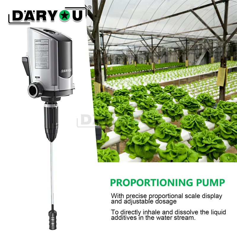 DARYOU 0.02-60L/H Chemical Fertilizer Injector, Blue Water Powered Liquid Doser Chemical Dispenser for plant/farm