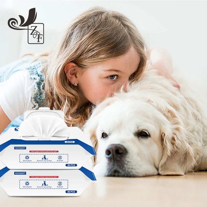 Custom Logo Dogs Cats Eyes Grooming Tear Stain Remover Cleaning Wet Towel Wet Wipes Organic Disposable Pet Wipes