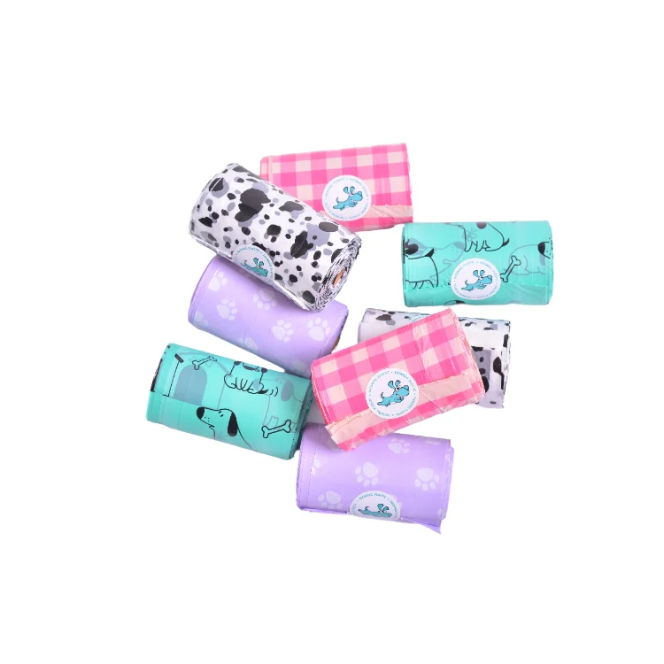 Bio Degradable Plastic Certified Organic Composable Die Cutting Biodegradable Pattern Ecofriendly Trash Dog Poop Bag For Pack