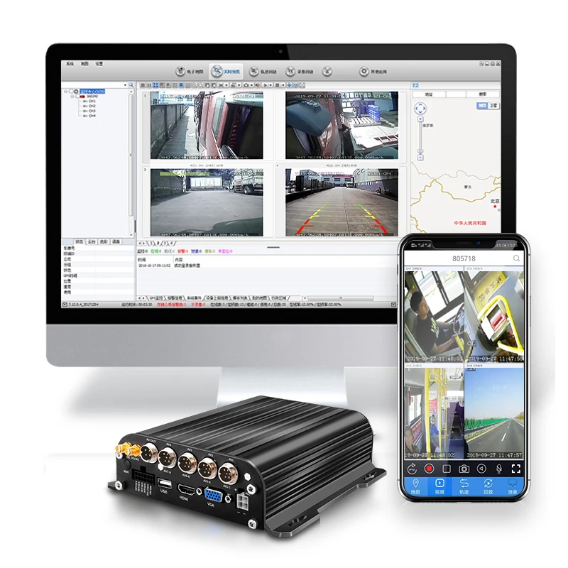 CCTV Car Video Recorder 8CH 1080P 720P MDVR Support 128GB SD Card Mobile DVR For Truck Bus Taxi Black Box