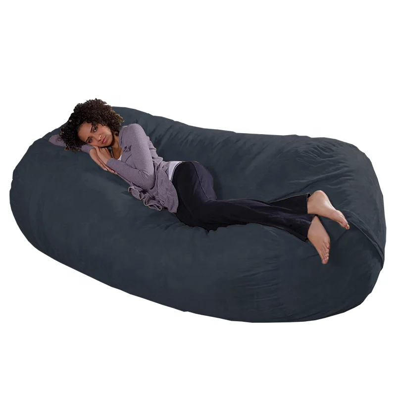 7ft Giant Lounger Fuf Bean Bag Memory Foam Lazy Sofa Cover