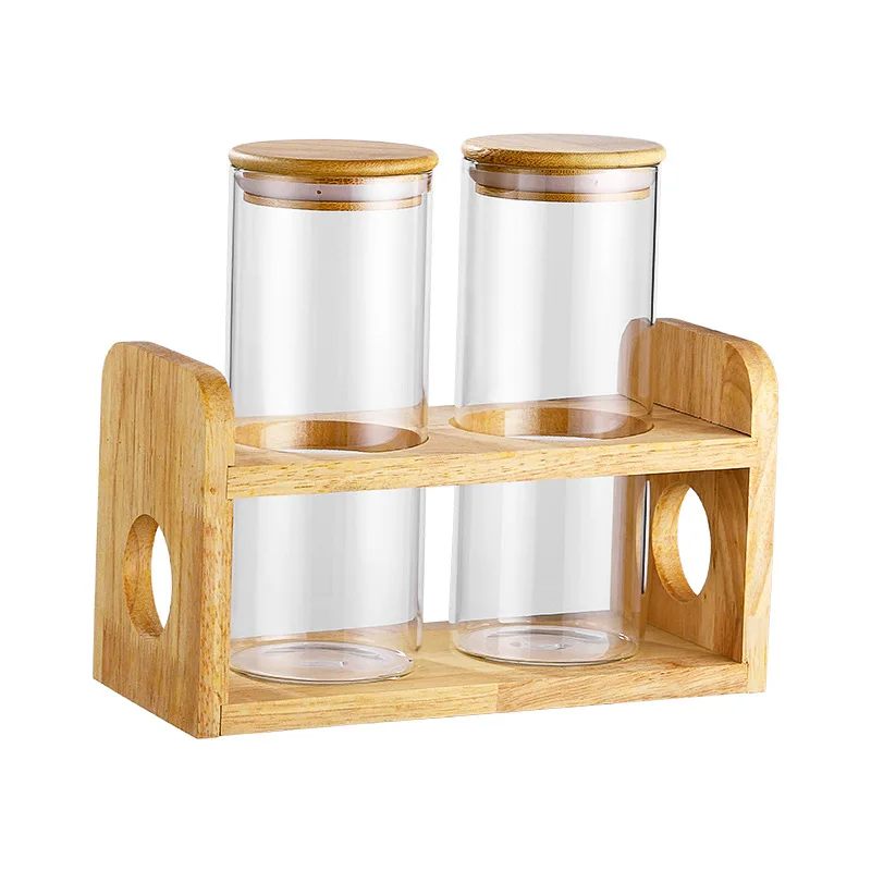 1510ml 1850ml 2900ml 3000ml 3 Liter Locking Bamboo Lids Large Glass Jar Big Food Storage Jars With Metal Clam Bamboo Lids Glass