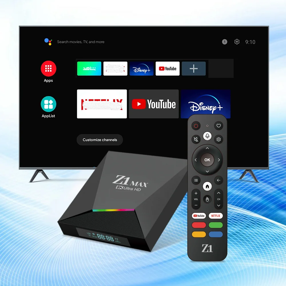 2024 OEM Заводская приставка Z1 Max H618 Android 12 Tv box 8k 4 Core Media Player Smart Box с голосовым пультом дистанционного управления