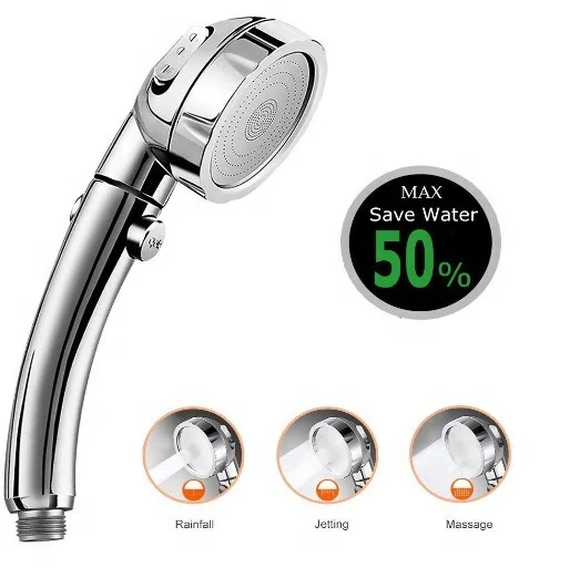 New Style 3 Function Water Saving Water Filter Handheld Shower Head Factory Direct Sale Korea Accessory Bathroom Type