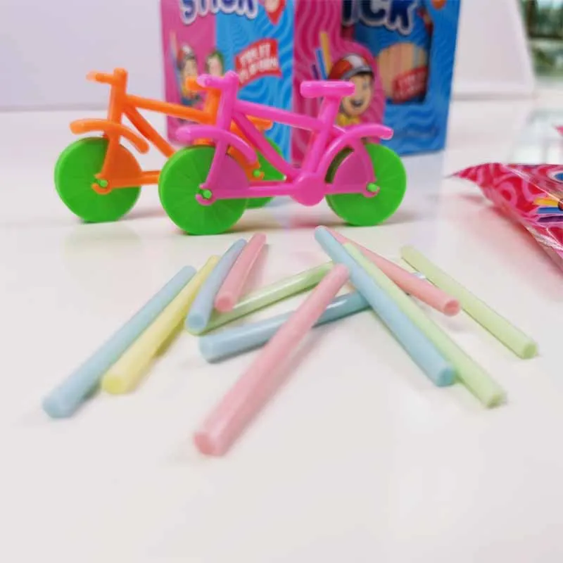 Toy candy Funny and Colorful Bicycle CC Stick Candy Fruit Flavor Candy 2 in1