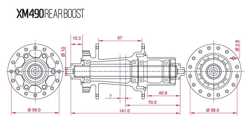 KOOZER XM490 four-palin mountain bike hub quick release boost 141mm QR HG XD