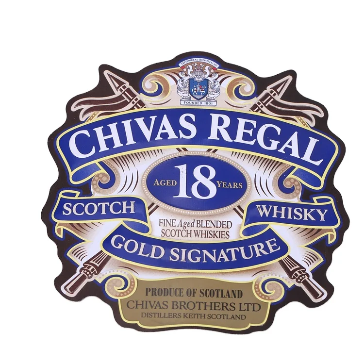 Durable Self Adhesive Metal Wine Label Metal Bottle Label Wine Packaging Label For Liquor Bottle