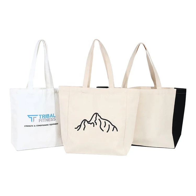 Oversize Custom Grocery Weekend Shopping Tote Bag  Canvas Cotton Bags with Pocket