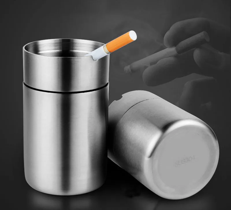 Leasylife hardware factory Custom Luxurious Portable Ash Tray aluminum indoor ashtray stainless steel Home Metal Ashtray