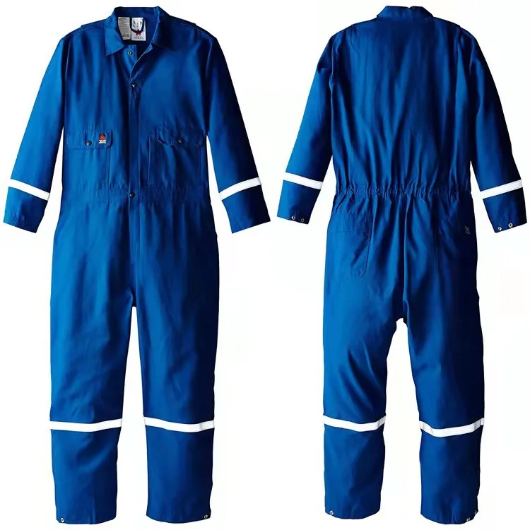 Flame Resistant Long Sleeve Overall Fire Retardant Workwear Coverall Durable Bizflame 88/12- 88% Cotton 12% Nylon Safety Coveral