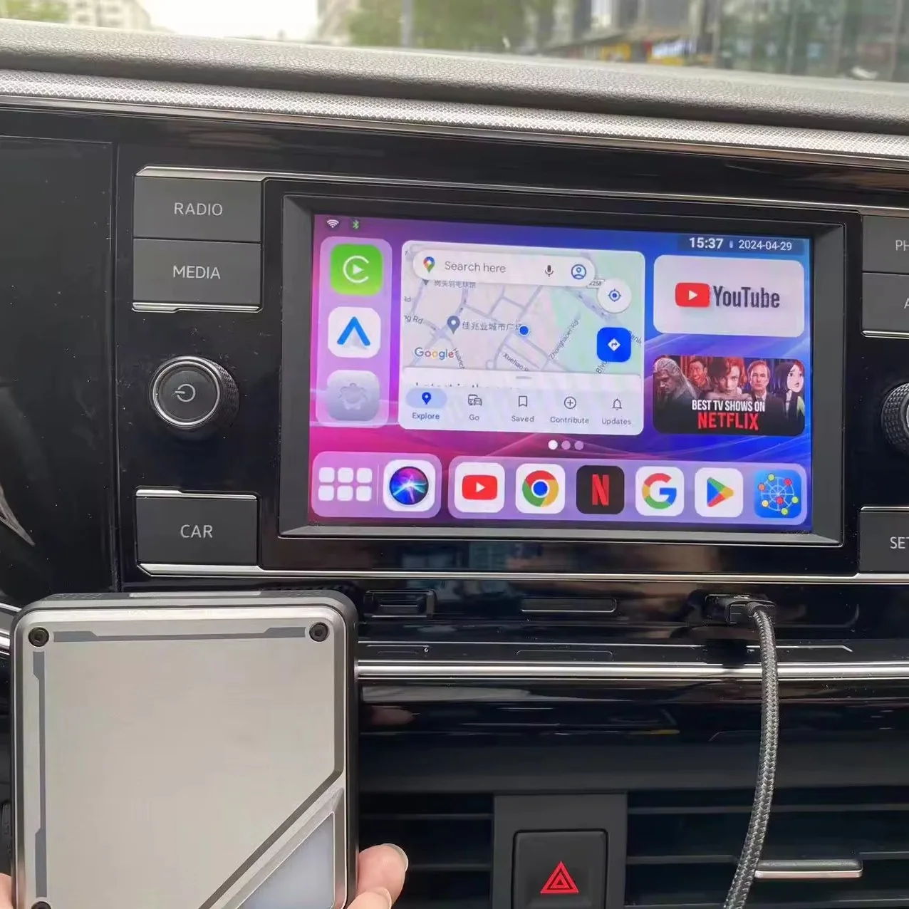 Rigthat Wireless adapter Carplay ai box Android Box carplay magic carplay box with Qualcomm 8+128 6125/660