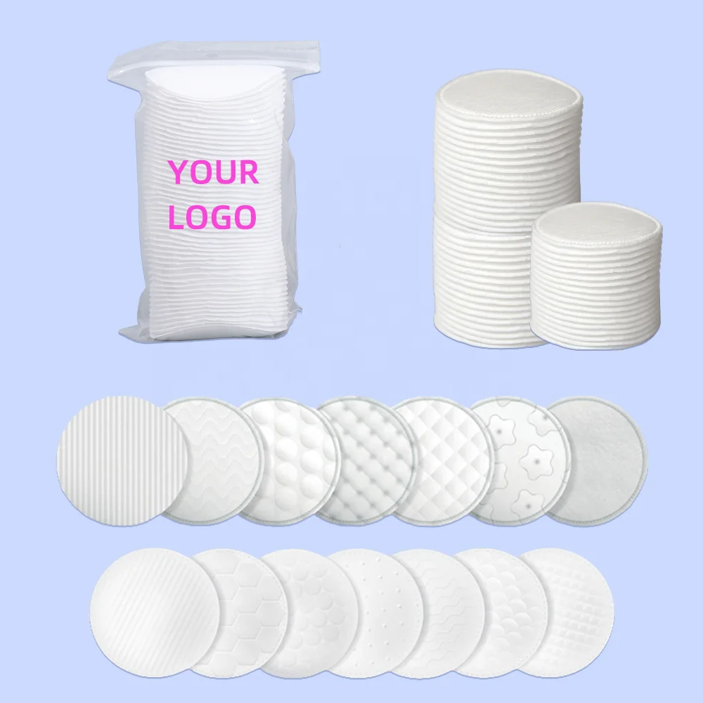 OEM гипоаллергенные безворковые 100% из чистого хлопка, подкладки для лица, средства для снятия макияжа, подкладки из хлопка