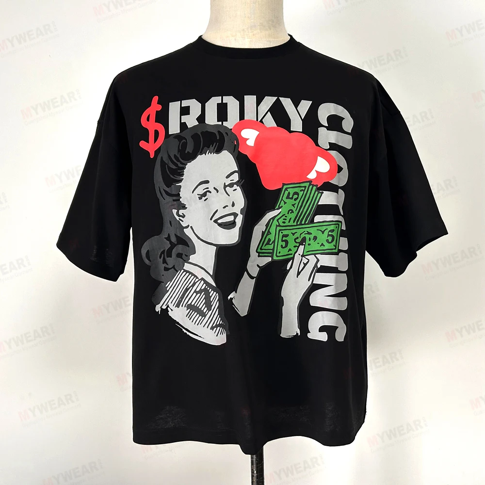 Custom over size hombre tshirt men oversized t shirts heavy pima cotton customized graphic design print supplier mywear