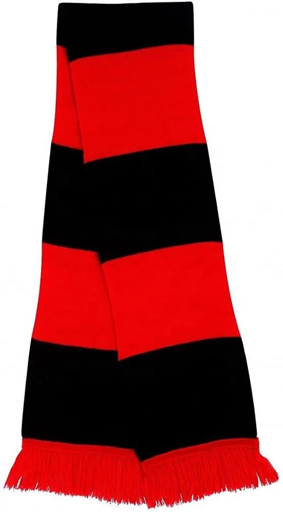 100% Acrylic Knit Rugby Striped Team Color Scarf