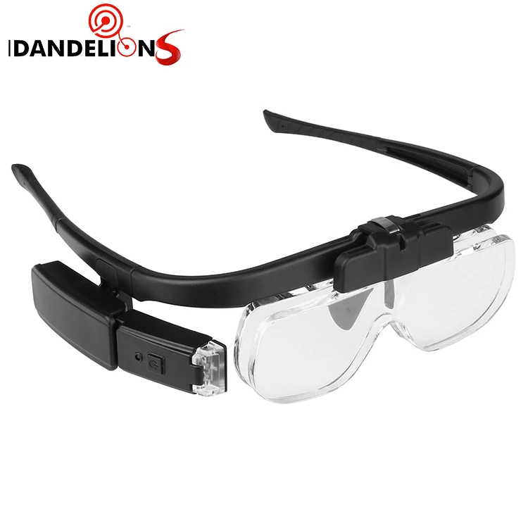 11642DC 1.5X 2.0X 2.5X 3.5X 4.0X 4.5X LED USB Rechargeable Headband Magnifying Glass Helmet Magnifier with Repairing Visor Aid