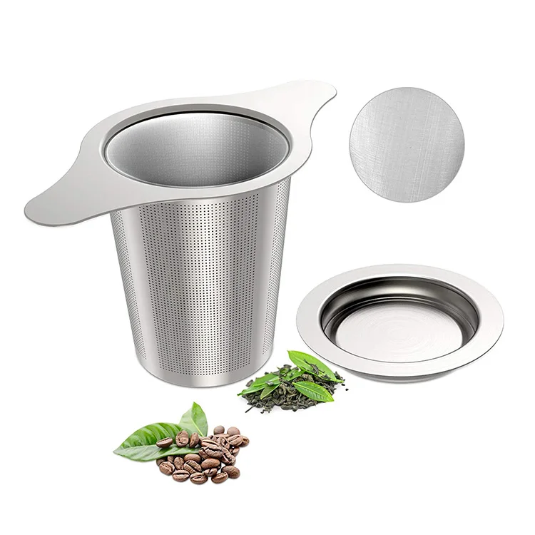 Hensin Wholesale Heat-resistant Teapots Double Handles Stainless Steel Tea Strainer Mesh Tea Infuser for Filter